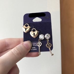 Matching Earring set of Lock & Key